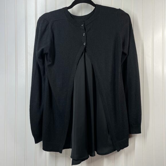 Sisley Women's Black Long Sleeve Crew Neck Button Back Detailing Sweater  XS - Picture 7 of 14